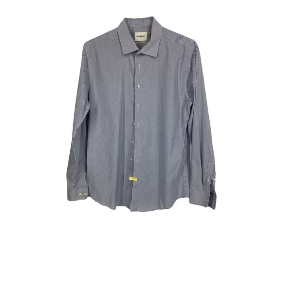 Goodfellow & Co Blue & White Pinstripe Slim Fit Button Down Shirt Size Large - Picture 2 of 9